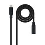 Nanocable Cable Prolongador USB-C 3.2 Gen 2x2 100W 1,5 m Negro