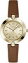 Furla WW00002002L2 con correa de cuero marrón y caja dorada