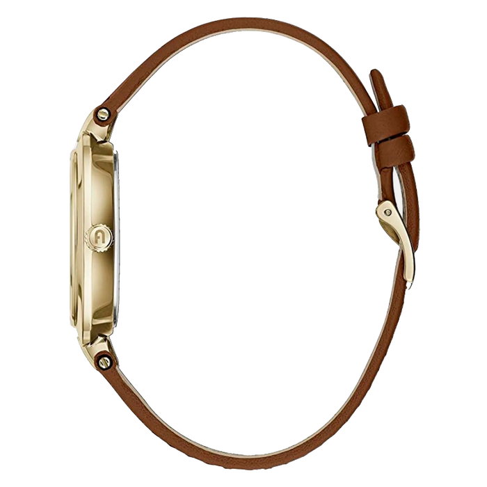 Furla WW00002002L2 con correa de cuero marrón y caja dorada