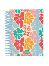 FINOCAM Agenda Escolar Diva Espiral 2026-27 Tapa Extra Dura 120x164 mm