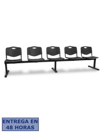 Piqueras Y Crespo Bancada Iso Plastic 5 plazas PVC Negro