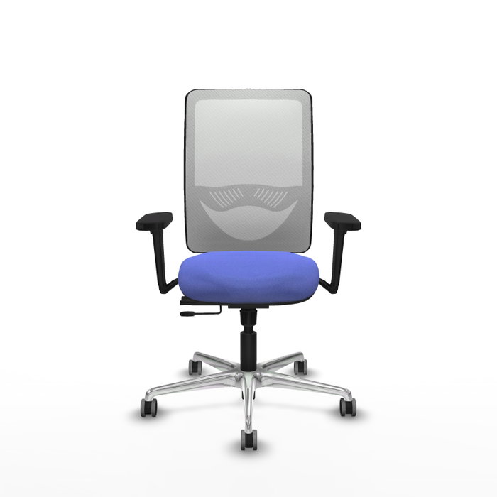 PIQUERAS Y CRESPO Silla de oficina Zulema con mecanismo Sincro/Traslack, Azul claro y Blanco