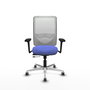 PIQUERAS Y CRESPO Silla de oficina Zulema con mecanismo Sincro/Traslack, Azul claro y Blanco
