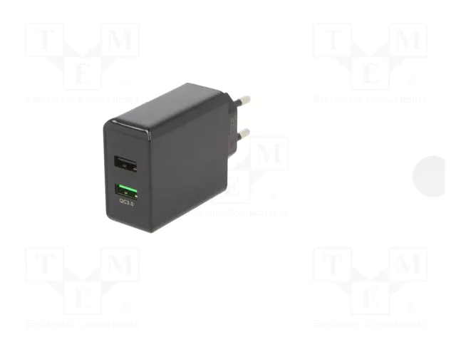 GOOBAY Cargador de red con 2 puertos USB y Quick Charge 3.0