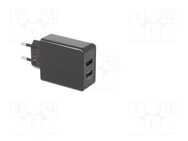 GOOBAY Cargador de red con 2 puertos USB y Quick Charge 3.0