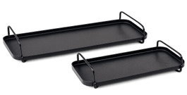 DKD Home Decor Set de 2 Centros de Mesa Metálicos Negro 40x18x8 cm