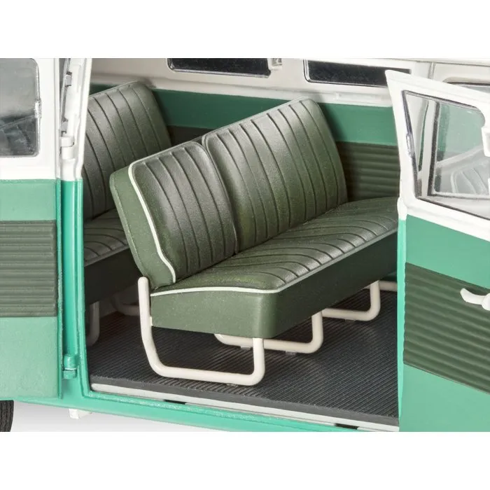 Revell REV4009803367675 Coche a Escala VW T1 Samba Bus Kit de Modelismo con Pegamento, Pinturas y Accesorios
