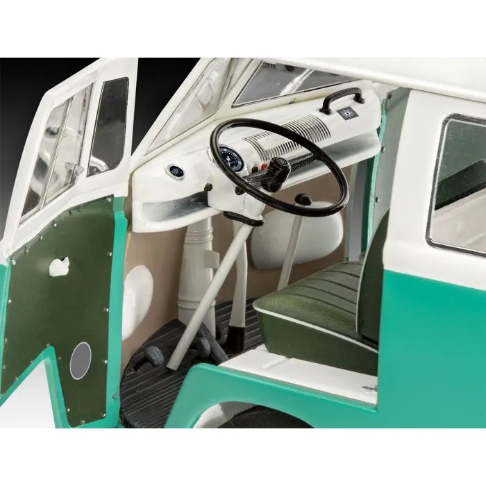 Revell REV4009803367675 Coche a Escala VW T1 Samba Bus Kit de Modelismo con Pegamento, Pinturas y Accesorios