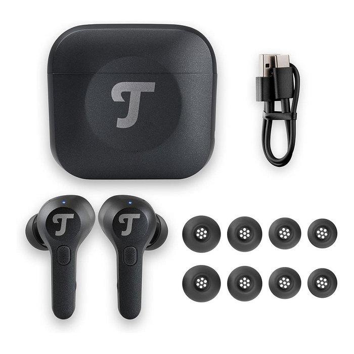 Teufel AIRY TWS Pro True Wireless Bluetooth Auriculares Intraurales con Estuche de Carga Inalambrico, Negro, 7h Audio, Modo Transparencia