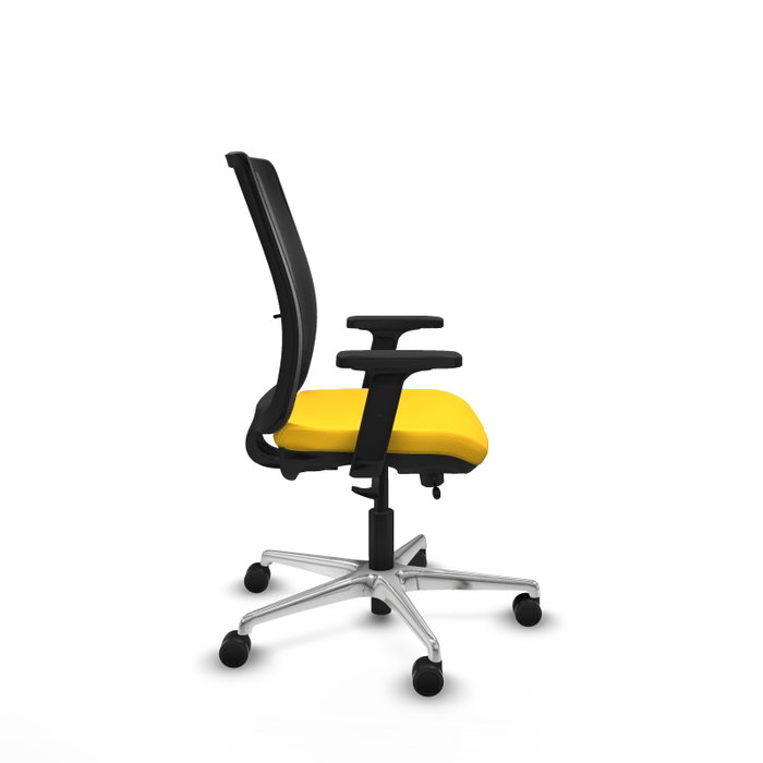 PIQUERAS Y CRESPO Silla de oficina Haches con mecanismo Sincro/Traslack, Amarillo y Negro