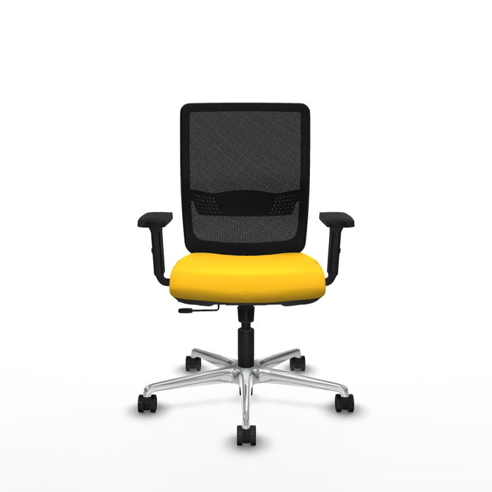 PIQUERAS Y CRESPO Silla de oficina Haches con mecanismo Sincro/Traslack, Amarillo y Negro