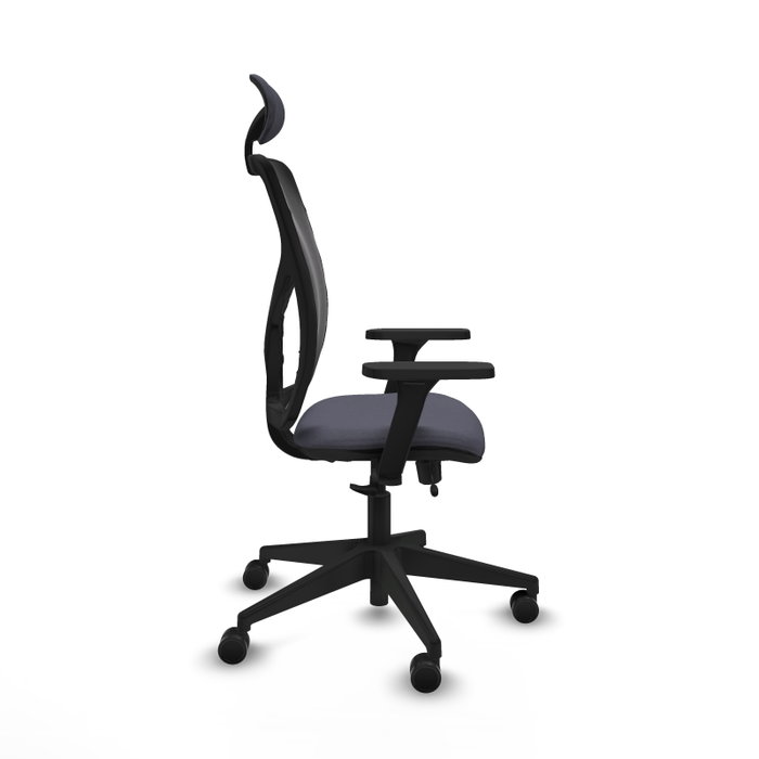 PIQUERAS Y CRESPO Silla de oficina Motilla con mecanismo Sincro/Traslack, Gris oscuro y Negro