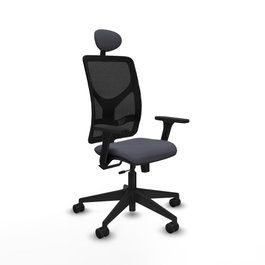 PIQUERAS Y CRESPO Silla de oficina Motilla con mecanismo Sincro/Traslack, Gris oscuro y Negro