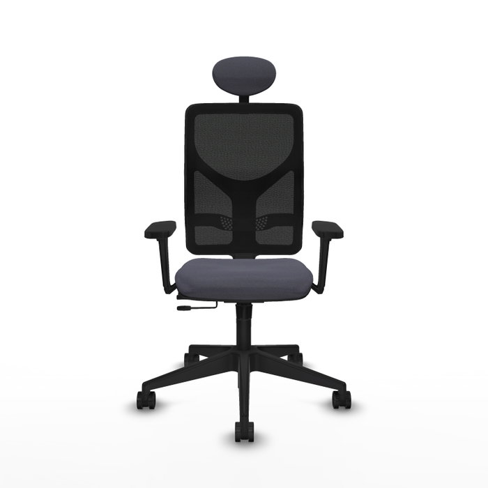 PIQUERAS Y CRESPO Silla de oficina Motilla con mecanismo Sincro/Traslack, Gris oscuro y Negro