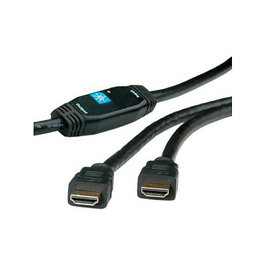 ROLINE Cable HDMI v1.3 con Repetidor 30m Negro