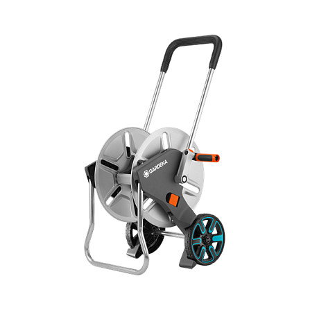 Gardena AquaRoll M Carrete de Manguera con Ruedas de Metal y Mango Telescópico (Máx. 60m)