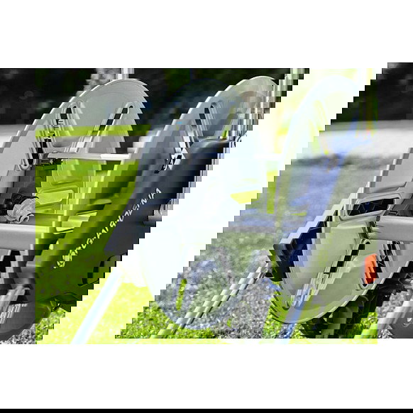 Gardena AquaRoll M Carrete de Manguera con Ruedas de Metal y Mango Telescópico (Máx. 60m)