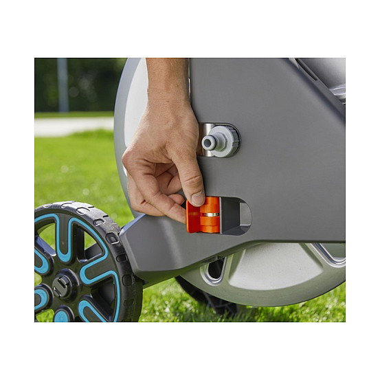 Gardena AquaRoll M Carrete de Manguera con Ruedas de Metal y Mango Telescópico (Máx. 60m)