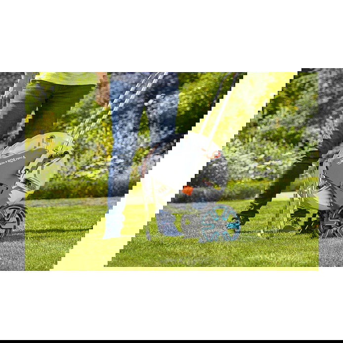 Gardena AquaRoll M Carrete de Manguera con Ruedas de Metal y Mango Telescópico (Máx. 60m)