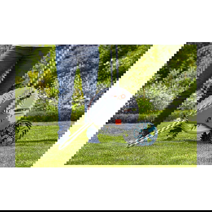 Gardena AquaRoll M Carrete de Manguera con Ruedas de Metal y Mango Telescópico (Máx. 60m)