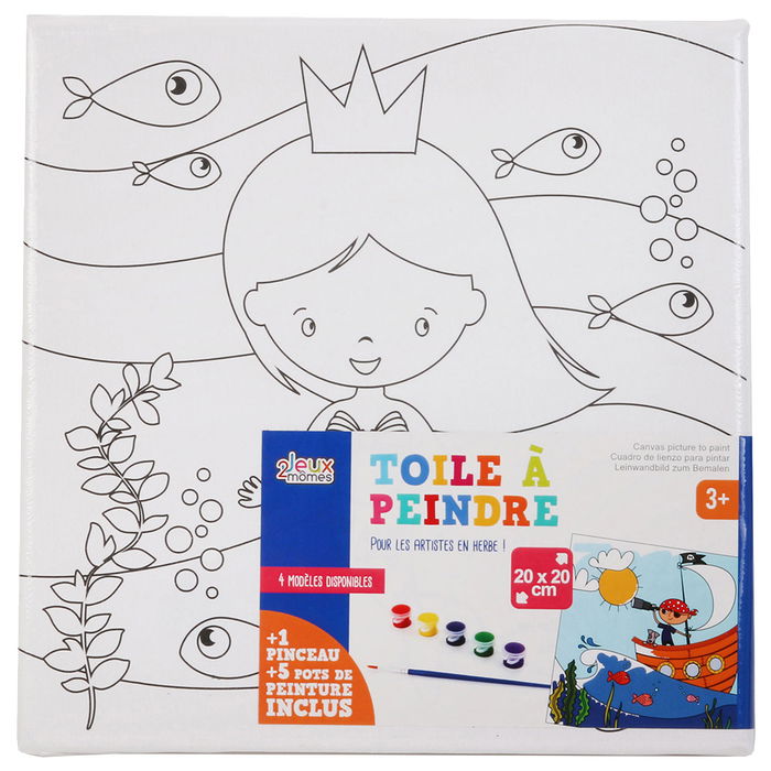 Jeux 2 momes Cuadro Lienzo Pintar Jeux Educative 20x20 cm