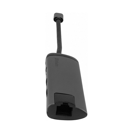 Verbatim Hub USB-C 49141 con HDMI 4K, Ethernet y puertos USB 3.0, Negro/Plata