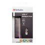 Verbatim Hub USB-C 49141 con HDMI 4K, Ethernet y puertos USB 3.0, Negro/Plata