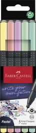 Rotulador Fibra Faber-Castell Grip Finepen 1516 Pack De 5 Colores Pasteles