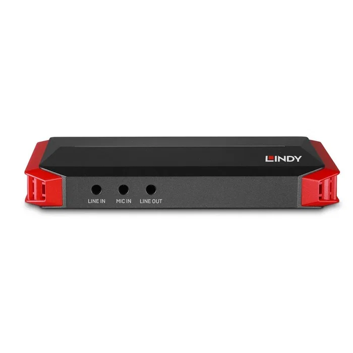 Lindy 43377 Tarjeta de Captura de Vídeo HDMI 4K 3840x2160 a USB Tipo-C, USB 3.2 Gen 1, 18 Gbit/s, HDR, Color Gris/Rojo