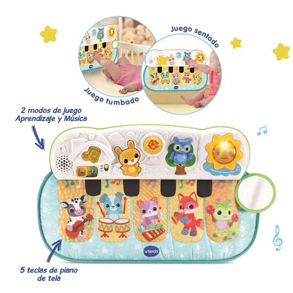 Vtech Piano Bebé Pataditas Musicales para Bebés de 3 a 18 Meses con Melodías, Canciones, Luces y Sonidos - Funciona con Pilas AA (Incluidas) Vtech Piano Bebé Pataditas Musicales para Bebés de 3 a 18 Meses con Melodías, Canciones, Luces y Sonidos - Funciona con Pilas AA (Incluidas)