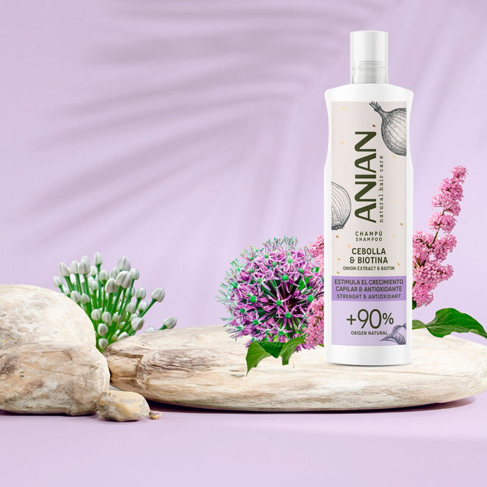 Anian Champú Cebolla & Biotina Antioxidante y Estimulante para Volumen y Anticaída del Cabello, 400 ml