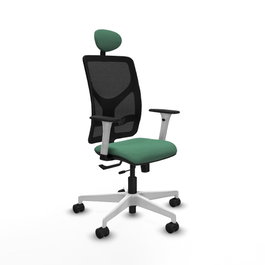 PIQUERAS Y CRESPO Silla de oficina Motilla con mecanismo Sincro/Traslack, Verde esmeralda y Negro