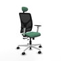 PIQUERAS Y CRESPO Silla de oficina Motilla con mecanismo Sincro/Traslack, Verde esmeralda y Negro