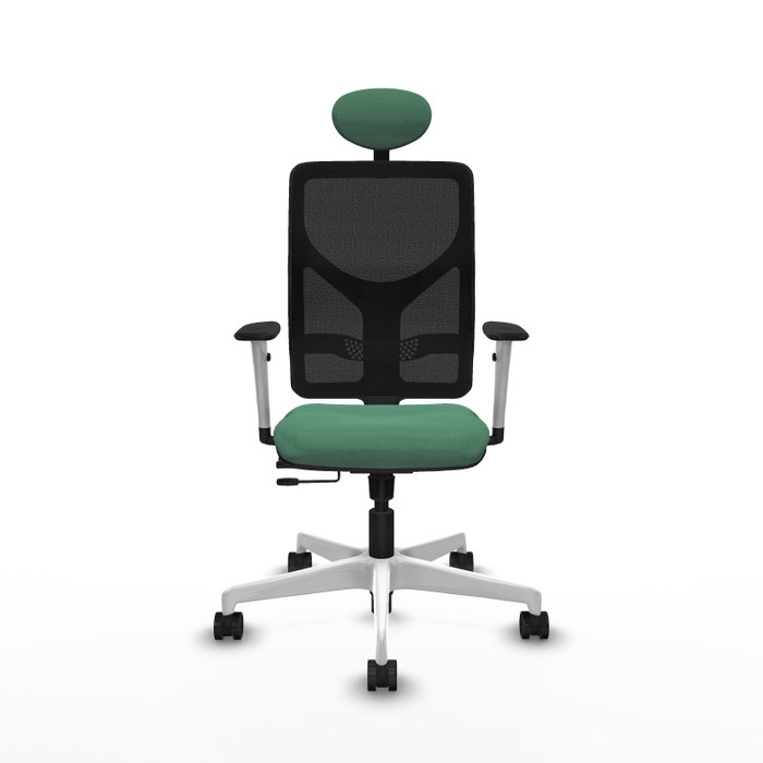 PIQUERAS Y CRESPO Silla de oficina Motilla con mecanismo Sincro/Traslack, Verde esmeralda y Negro