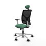 PIQUERAS Y CRESPO Silla de oficina Motilla con mecanismo Sincro/Traslack, Verde esmeralda y Negro