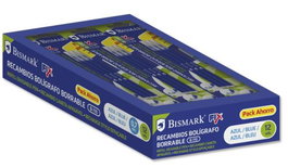 POESSA Recambio Bolígrafo Borrable Bismark Azul, 12 Blisters