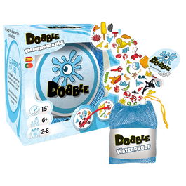 Asmodee Juego Dobble Waterproof Dobbeac01Es - Juego de Cartas con Símbolos Únicos, Resistente al Agua, +7 Años