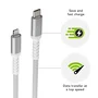 Dbramante1928 CB25CLGR7121 - Cable USB-C a Lightning 2.5 m, Macho, 480 Mbps, Blanco, Trenzado, 100% Plástico Reciclado