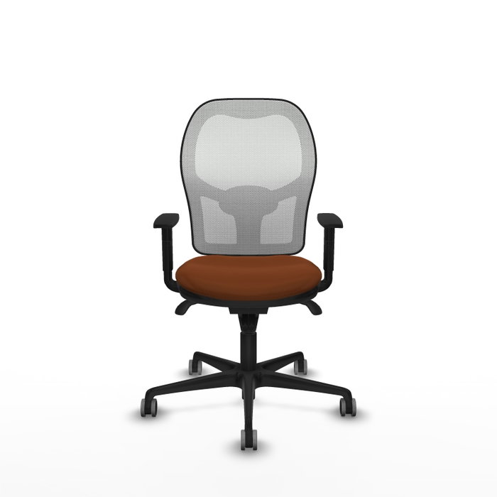 PIQUERAS Y CRESPO Silla de oficina Jorquera con mecanismo sincro, marrón y blanco PIQUERAS Y CRESPO Silla de oficina Jorquera con mecanismo sincro, marrón y blanco