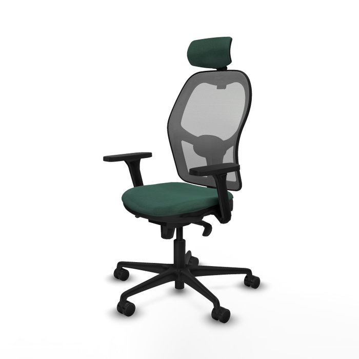 PIQUERAS Y CRESPO Silla de oficina Jorquera con mecanismo Sincro, Verde botella y Gris