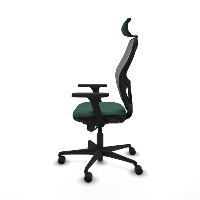 PIQUERAS Y CRESPO Silla de oficina Jorquera con mecanismo Sincro, Verde botella y Gris