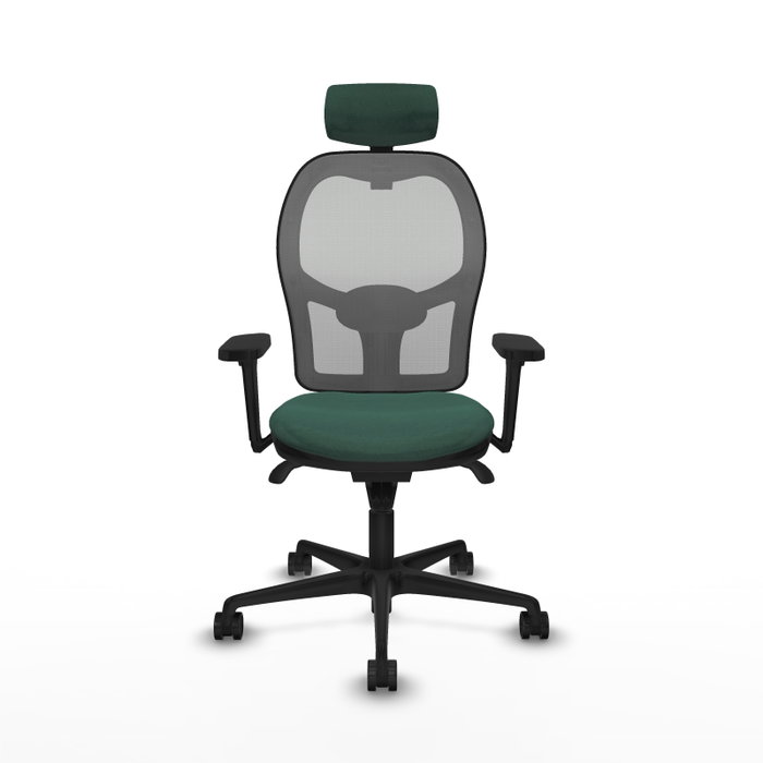 PIQUERAS Y CRESPO Silla de oficina Jorquera con mecanismo Sincro, Verde botella y Gris