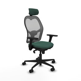 PIQUERAS Y CRESPO Silla de oficina Jorquera con mecanismo Sincro, Verde botella y Gris