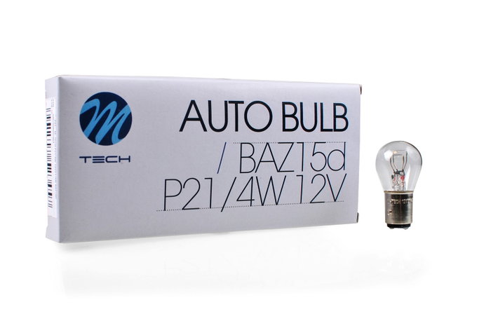 M-Tech Lámpara BAZ15D 12V 21/4W Clear Pack de 10 unidades M-Tech Lámpara BAZ15D 12V 21/4W Clear Pack de 10 unidades