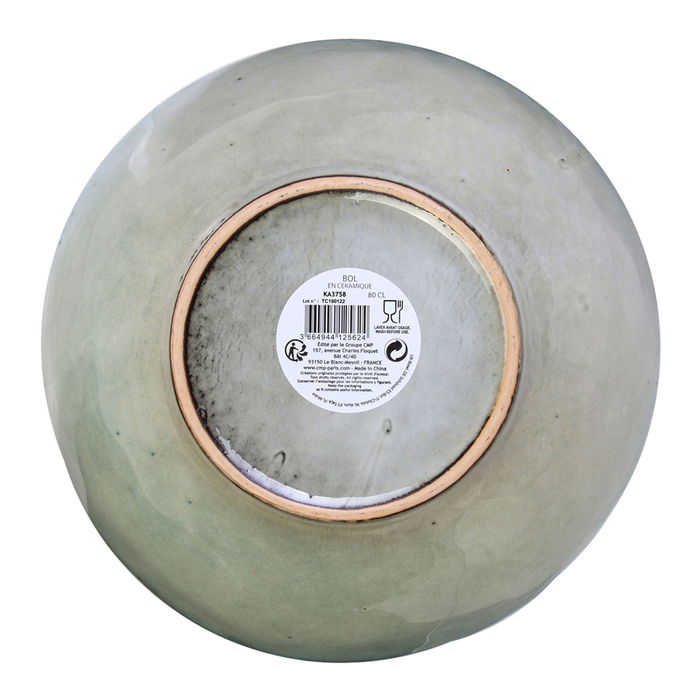 Home Deco Factory Bol Gres Arena Colección Natural Diámetro 19,5 cm Altura 7,3 cm Capacidad 800 ml