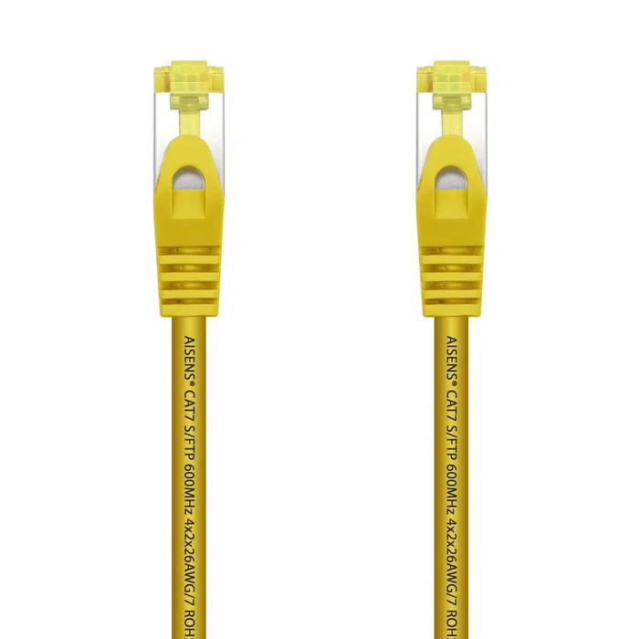 AISENS - CABLE DE RED LATIGUILLO RJ45 LSZH CAT.7 600 MHZ S/FTP PIMF AWG26, AMARILLO, 0.5M