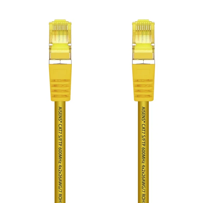 AISENS - CABLE DE RED LATIGUILLO RJ45 LSZH CAT.7 600 MHZ S/FTP PIMF AWG26, AMARILLO, 0.5M