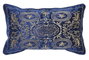 DKD Home Decor Cojin Neoclasico Azul Marino Dorado Terciopelo Poliester 10 x 30 x 50 cm