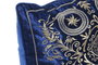 DKD Home Decor Cojin Neoclasico Azul Marino Dorado Terciopelo Poliester 10 x 30 x 50 cm