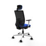 PIQUERAS Y CRESPO Silla de oficina Yunquera con mecanismo Sincro/Traslack, Azul y Negro